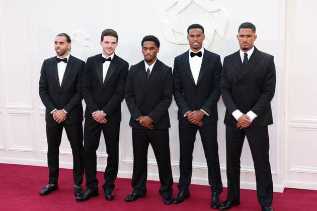 Sports stars arrive at the PFA Awards 2026 at the Royal Opera House in Manchester, United Kingdom Featuring: David Raya, Declan Rice, JurriÃ«n Timber, Gabriel Magalhaes, William Saliba Where: Manchester, United Kingdom When: 25 Aug 2026 Credit: Alex Cropper Cover Images EDITORIAL USE ONLY. NOT FOR USE BY NEWSPAPERS BASED IN THE UK. Copyright: xx coverimg55944512