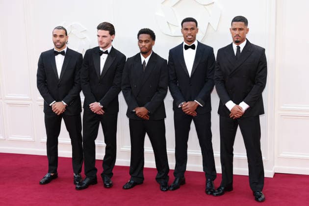 Sports stars arrive at the PFA Awards 2026 at the Royal Opera House in Manchester, United Kingdom Featuring: David Raya, Declan Rice, JurriÃ«n Timber, Gabriel Magalhaes, William Saliba Where: Manchester, United Kingdom When: 25 Aug 2026 Credit: Alex Cropper Cover Images EDITORIAL USE ONLY. NOT FOR USE BY NEWSPAPERS BASED IN THE UK. Copyright: xx coverimg55944513