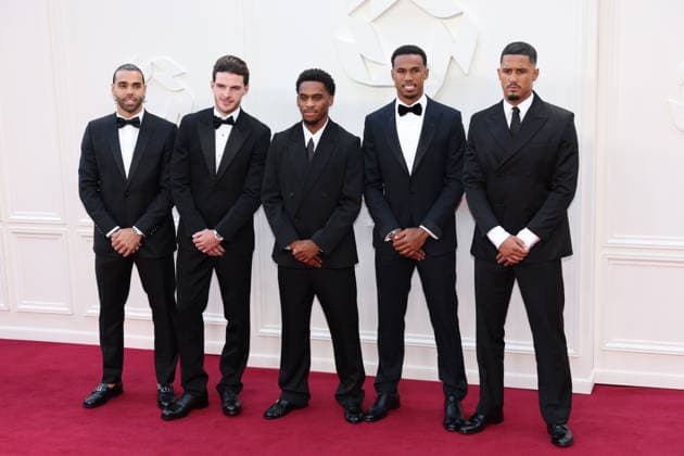 Sports stars arrive at the PFA Awards 2026 at the Royal Opera House in Manchester, United Kingdom Featuring: David Raya, Declan Rice, JurriÃ«n Timber, Gabriel Magalhaes, William Saliba Where: Manchester, United Kingdom When: 25 Aug 2026 Credit: Alex Cropper Cover Images EDITORIAL USE ONLY. NOT FOR USE BY NEWSPAPERS BASED IN THE UK. Copyright: xx coverimg55944514