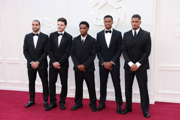 Sports stars arrive at the PFA Awards 2026 at the Royal Opera House in Manchester, United Kingdom Featuring: David Raya, Declan Rice, JurriÃ«n Timber, Gabriel Magalhaes, William Saliba Where: Manchester, United Kingdom When: 25 Aug 2026 Credit: Alex Cropper Cover Images EDITORIAL USE ONLY. NOT FOR USE BY NEWSPAPERS BASED IN THE UK. Copyright: xx coverimg55944515