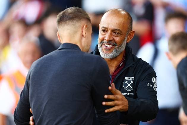 Southampton Manager Tonda Eckert and West Ham United Manager Nuno Espirito Santo. Southampton v West Ham United, EFL Carabao Cup, Second Round, Football, St Mary s Stadium, Southampton, UK - 25 Aug 2026Southampton St Mary s Stadium United Kingdom EDITORIAL USE ONLY No use with unauthorised audio, video, data, fixture lists, club league logos or live services. Online in-match use limited to 120 images, no video emulation. No use in betting, games or single club league player publications. Copyright: xJamesxMarsh Shutterstockx 17114998ak
