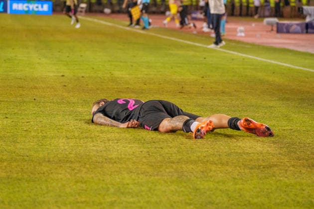 Tymoteusz Puchacz seen during UEFA Champions League 26 27 4th qualifying round 2ed leg match between teams of Sabah FK and Hapoel Beer Sheva (Lukasz Germaniuk Ball Raw Images) Baku Tofiq Bahramov Stadium Azerbaijan Copyright: xLukaszxGermaniukx 260825WSZ-46
