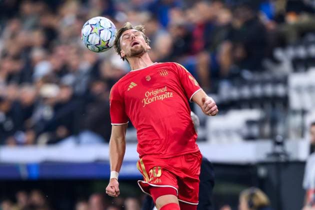 SOCCER - UEFA CL, LASK vs Celtic LINZ,AUSTRIA,25.AUG.26 - SOCCER - UEFA Champions League, play-off, Linzer ASK vs Celtic Glasgow. Image shows Kasper Joergensen (LASK).  GEPAxpictures xChristianxMoser