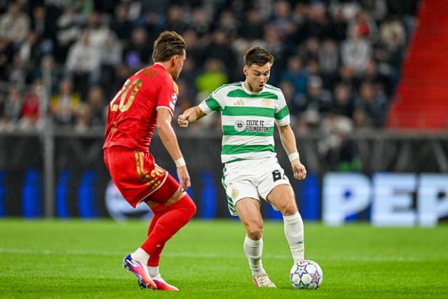 25.08.2025, Oberoesterreich Arena Linz, AUT, Champions League Play Off, LASK Linz (AUT) vs Celtic Glasgow FC (SCO), im Bild Kasper Poul Moelgaard Joergensen (LASK) vs Kieran Tierney (Celtic Glasgow) Champions League Play Off, LASK Linz (AUT) vs Celtic Glasgow FC (SCO) in Linz, Austria on 2026 08 25 Linz Oberoesterreich Austria *** August 25, 2025, Oberoesterreich Arena Linz, AUT, Champions League Playoff, LASK Linz (AUT) vs. Celtic Glasgow FC (SCO); pictured: Kasper Poul Moelgaard Joergensen (LASK) vs. Kieran Tierney (Celtic Glasgow) in the Champions League Playoff, LASK Linz (AUT) vs. Celtic Glasgow FC (SCO) in Linz, Austria on August 25, 2026, Linz, Upper Austria, Austria