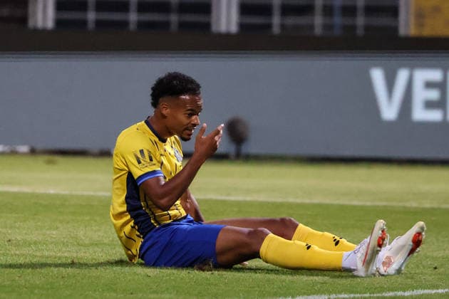 Deutschland: Regionalliga Nordost 2026 2027, 6. Spieltag, 1.FC Lokomotive Leipzig - Chemnitzer FC, Bruno-Plache-Stadion (Leipzig): Ayodele Max Adetula (1. FC Lokomotive Leipzig, 11) Frust *** Germany, Northeast Regional League 2026–2027, Matchday 6, 1 FC Lokomotive Leipzig vs. Chemnitzer FC, Bruno Plache Stadium, Leipzig; Ayodele Max Adetula, 1 FC Lokomotive Leipzig; 11 Frustration Copyright: xLucasxWalterx