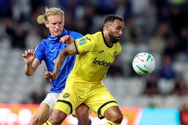 Birmingham City v Brentford, EFL Cup Brentford forward Callum Wilson (13) battles for possession during the EFL Cup match between Birmingham City and Brentford at the St Andrew s @ Knighthead Park, Birmingham, UK on 25 August 2026. Birmingham St Andrew s @ Knighthead Park West Midlands UK Editorial use only DataCo restrictions apply See www.football-dataco.com , Copyright: xManjitxNarotrax PSI-24746-0019