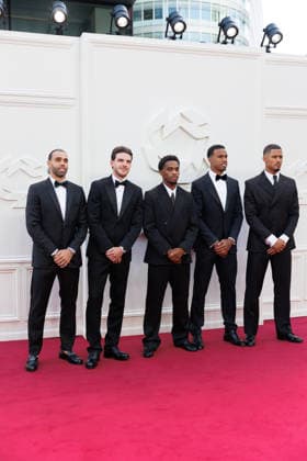 53rd Annual PFA Awards 2026 David Raya, Declan Rice, Jurrien Timber, Gabriel Magalhaes and William Saliba of Arsenal attend the 53rd annual PFA Awards at the Opera House Manchester in Manchester, England on August 25, 2026., Credit:Victoria Cropper Vicky Pearson Avalon England, Greater Manchester, Manchester  Copyright: xVictoriaxCropperx xVickyxPearsonx xAvalonx 1128468111