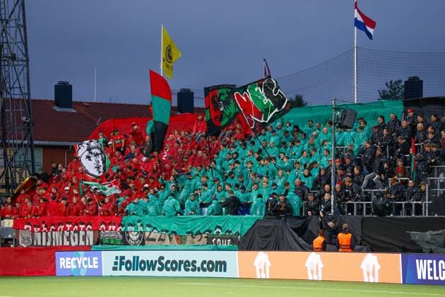 BODO , 25-08-2026 , Aspmyra Stadion , Champions League , knockout phase match 2 of 2 , season 2026 2027 , Bodo Glimt - NEC , picture shows fans of NEC Bodo Glimt - NEC  x206046539x Copyright:
