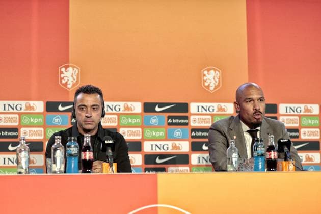 ZEIST , 25-08-2026 , KNVB Campus, Presentation of the new manager, trainer coach of Oranje (Dutch National Football Team) Xavi Hernandez and Nigel de Jong Presentation Xavi Hernandez  x206046657x Copyright: