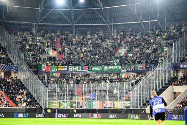 SOCCER - UEFA CL, LASK vs Celtic LINZ,AUSTRIA,25.AUG.26 - SOCCER - UEFA Champions League, play-off, Linzer ASK vs Celtic Glasgow. Image shows the fans of Celtic.  GEPAxpictures xChristianxMoser