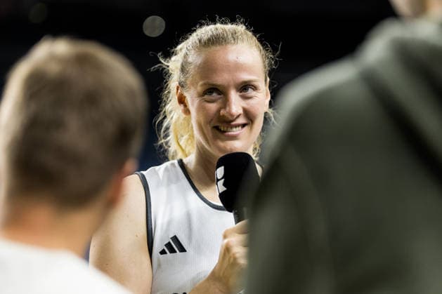 COLOGNE, GERMANY - AUGUST 25: Marie Guelich (Gülich, Germany, 21) during media training of DBB Germany women at Lanxess Arena on August 25, 2026 in Cologne, Germany. North Rhine Westphalia Germany Copyright: xSteffiexWunderlx