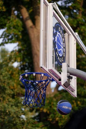 Opening of the Lietzenseepark Basketball Court: Orlando Magic Germany Summer Tour 2026. Newly redesigned basketball court, photographed at the opening on August 25, 2026, at Lietzenseepark, Berlin, Berlin, Lietzenseepark, Berlin, Germany