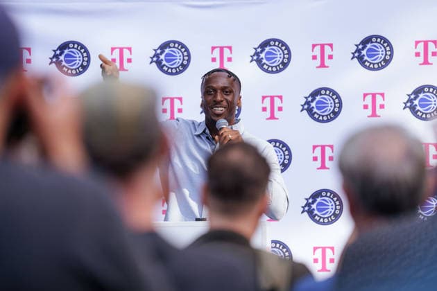 Opening of the Lietzenseepark Basketball Court: Orlando Magic Germany Summer Tour 2026—Madu Cole at the opening of the basketball court on August 25, 2026, at Lietzenseepark, Berlin, Berlin, Lietzenseepark, Berlin, Germany