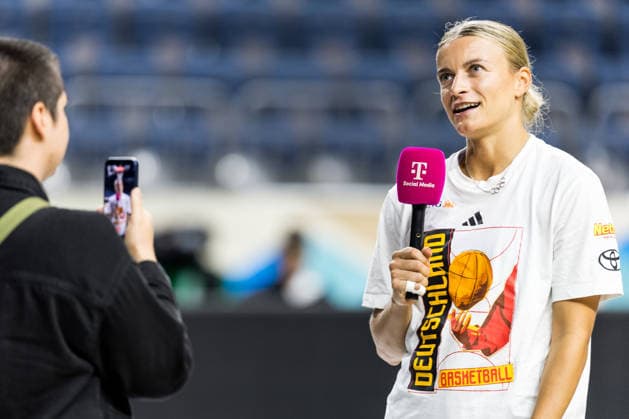 COLOGNE, GERMANY - AUGUST 25: Alexandra Wilke (Germany, 3) during media training of DBB Germany women at Lanxess Arena on August 25, 2026 in Cologne, Germany. North Rhine Westphalia Germany Copyright: xSteffiexWunderlx
