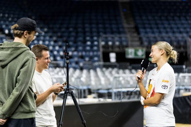 COLOGNE, GERMANY - AUGUST 25: Alexandra Wilke (Germany, 3) during media training of DBB Germany women at Lanxess Arena on August 25, 2026 in Cologne, Germany. North Rhine Westphalia Germany Copyright: xSteffiexWunderlx