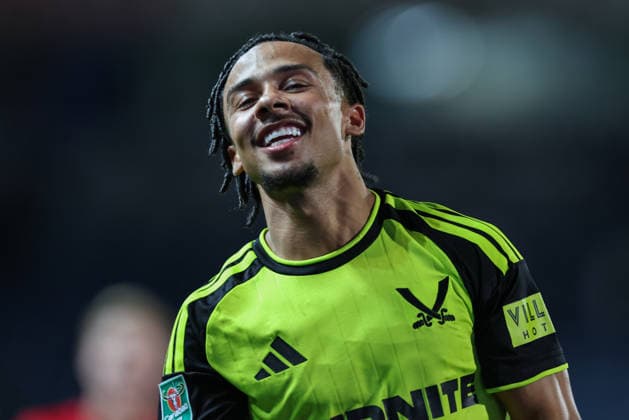 25th August 2026; Ewood Park, Blackburn, England; Carabao Cup Football, Blackburn Rovers versus Sheffield United; Romelle Donovan of Sheffield United smiling at the end of the game AidanxHunter