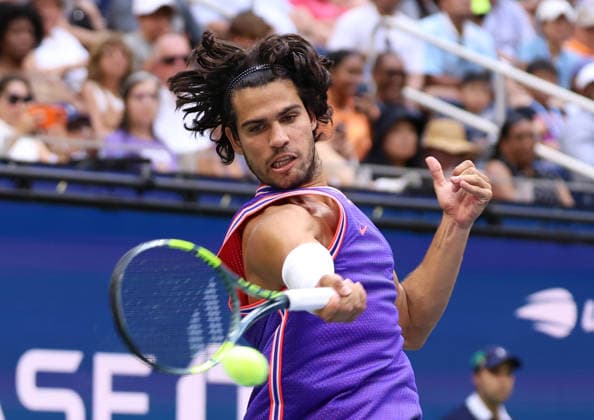 August 25, 2026, New York City, New York, USA: CARLOS ALCARAZ of Spain during the match in the first round mixed doubles of US Open with S. Williams of USA against E. Routliffe of New Zealand and L. Glasspool of Great Britain. New York, USA. New York City USA - ZUMAc278 20260825_zsp_c278_027 Copyright: xMarcinxCholewinskix