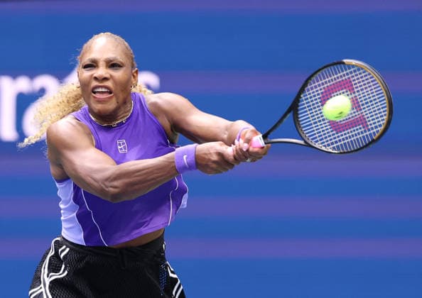 August 25, 2026, New York City, New York, USA: SERENA WILLIAMS of USA during the match in the first round mixed doubles of US Open with C. Alcaraz of Spain against E. Routliffe of New Zealand and L. Glasspool of Great Britain. New York, USA. New York City USA - ZUMAc278 20260825_zsp_c278_032 Copyright: xMarcinxCholewinskix