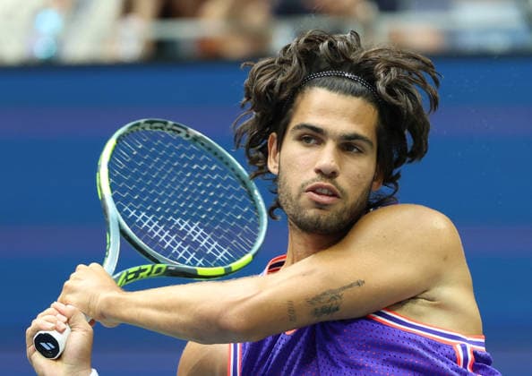 August 25, 2026, New York City, New York, USA: CARLOS ALCARAZ of Spain during the match in the first round mixed doubles of US Open with S. Williams of USA against E. Routliffe of New Zealand and L. Glasspool of Great Britain. New York, USA. New York City USA - ZUMAc278 20260825_zsp_c278_035 Copyright: xMarcinxCholewinskix