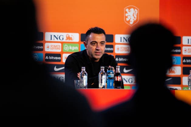 ZEIST, NETHERLANDS - AUGUST 25: Netherlands head coach Xavi Hernandez speaks to the media as he is unveiled as the new head coach of the Netherlands men s football team at the KNVB Campus on August 25, 2026 in Zeist, Netherlands.  Copyright: xRenexNijhuis MBxMediax
