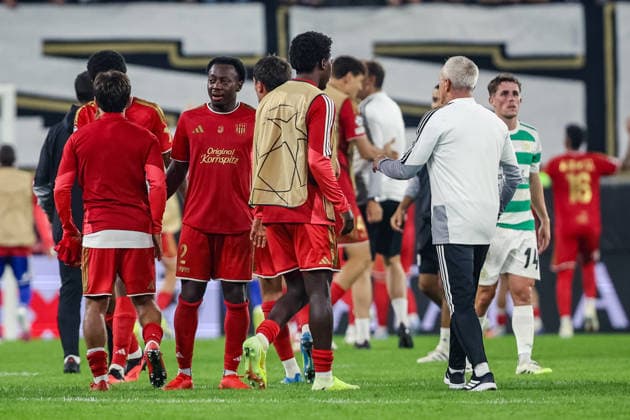 SOCCER - UEFA CL, LASK vs Celtic LINZ,AUSTRIA,25.AUG.26 - SOCCER - UEFA Champions League, play-off, Linzer ASK vs Celtic Glasgow. Image shows George Bello (LASK).  GEPAxpictures xManuelxBinder
