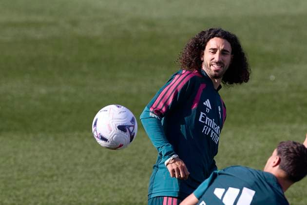Real Madrid CF training session and press conference, PK, Pressekonferenz at Ciudad Real Madrid in Madrid, Spain - 25 Aug 2026 Marc Cucurella of Real Madrid CF seen in action during the training session at Ciudad Real Madrid, on the eve of the LaLiga EA Sports 2026 2027 week 1 football match between Real Madrid CF and Real Sociedad Madrid Spain Copyright: xFedericoxTitonex xSOPAxImagesx Federico-Titone-1444695
