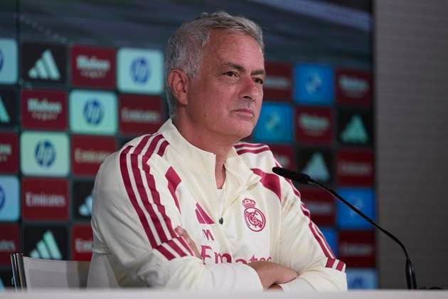 Real Madrid CF training session and press conference, PK, Pressekonferenz at Ciudad Real Madrid in Madrid, Spain - 25 Aug 2026 Jose Mourinho, the head coach of Real Madrid CF, attends a press conference at Ciudad Real Madrid, on the eve of the LaLiga EA Sports 2026 2027 week 1 football match between Real Madrid CF and Real Sociedad Madrid Spain Copyright: xFedericoxTitonex xSOPAxImagesx Federico-Titone-1444709