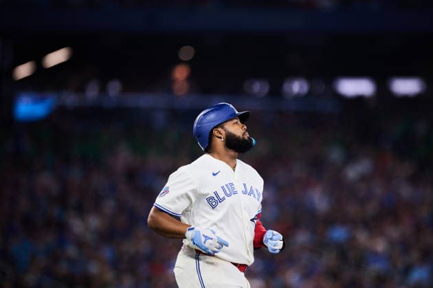 August 25, 2026, Toronto, On, Canada: Toronto Blue Jays Vladimir Guerrero Jr. (27) reacts as he flies out to end the fifth inning of MLB, Baseball Herren, USA baseball action against the Kansas City Royals in Toronto, on Tuesday, Aug. 25, 2026. Canada News - August 25, 2026 - ZUMAc35_ 20260825_zaf_c35_133 Copyright: xSammyxKoganx