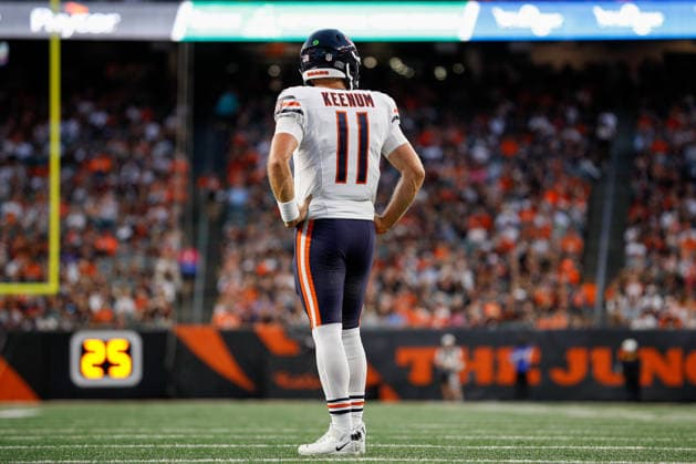 CINCINNATI, OH - AUGUST 22: Chicago Bears quarterback Case Keenum (11) stands on the field during the preseason game between the Chicago Bears and the Cincinnati Bengals at Paycor Stadium on August 22, 2026 in Cincinnati, OH. (Photo by Ian Johnson Icon Sportswire) NFL, American Football Herren, USA AUG 22 Bears at Bengals EDITORIAL USE ONLY Icon260822073