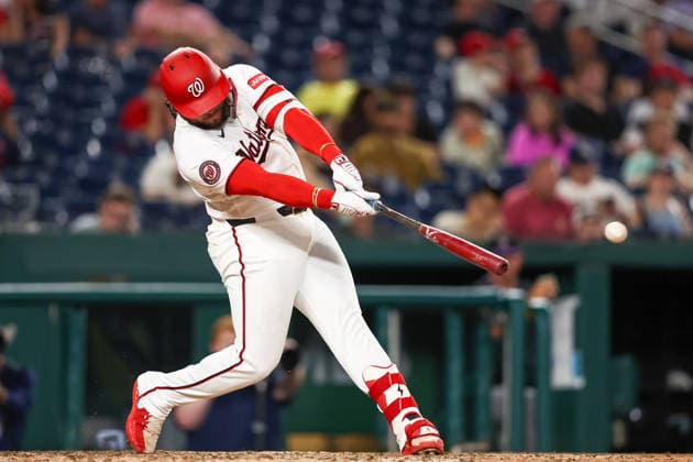 August 25, 2026, Washington D.C, District Of Columbia, United States: Washington, DC; Washington Nationals first baseman Andro s Chaparro (87) lines out during the Major League Baseball game between the Washington Nationals and the Colorado Rockies at Nationals Park on Tuesday, August 25, 2026. The Rockies beat the Nationals 3-1. MLB, Baseball Herren, USA Colorado Rockies 3:1 Washington Nationals  - ZUMAp258 20260825_znp_p258_015 Copyright: xStevexPrakopex