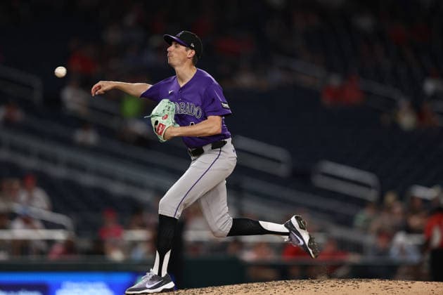 August 25, 2026, Washington D.C, District Of Columbia, United States: Washington, DC; Colorado Rockies pitcher Jimmy Herget (44) delivers a pitch during the Major League Baseball game between the Washington Nationals and the Colorado Rockies at Nationals Park on Tuesday, August 25, 2026. The Rockies beat the Nationals 3-1. MLB, Baseball Herren, USA Colorado Rockies 3:1 Washington Nationals  - ZUMAp258 20260825_znp_p258_032 Copyright: xStevexPrakopex