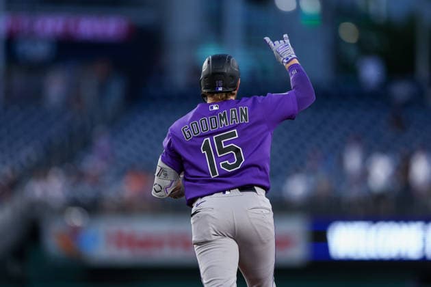 August 25, 2026, Washington D.C, District Of Columbia, United States: Washington, DC; Colorado Rockies catcher Hunter Goodman (15) celebrates a home run during the Major League Baseball game between the Washington Nationals and the Colorado Rockies at Nationals Park on Tuesday, August 25, 2026. The Rockies beat the Nationals 3-1. MLB, Baseball Herren, USA Colorado Rockies 3:1 Washington Nationals  - ZUMAp258 20260825_znp_p258_034 Copyright: xStevexPrakopex
