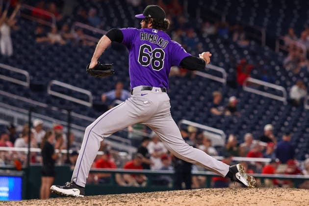 August 25, 2026, Washington D.C, District Of Columbia, United States: Washington, DC; Colorado Rockies pitcher Jordan Romano (68) delivers a pitch during the Major League Baseball game between the Washington Nationals and the Colorado Rockies at Nationals Park on Tuesday, August 25, 2026. The Rockies beat the Nationals 3-1. MLB, Baseball Herren, USA Colorado Rockies 3:1 Washington Nationals  - ZUMAp258 20260825_znp_p258_053 Copyright: xStevexPrakopex