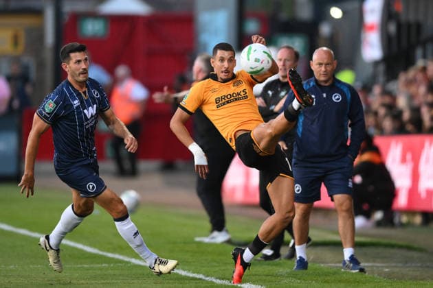 Cambridge United v Millwall - Carabao Cup Second Round Gassan Ahadme of Cambridge United controls the ball during the Carabao Cup Second Round match between Cambridge United and Millwall at the Cledara Abbey Stadium in Cambridge, on August 25, 2026. Cambridge Cambridgeshire  Copyright: xMIxNewsx originalFilename:fletcher-cambridg260825_npIpj.jpg