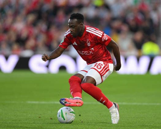 Nottingham Forest v Leeds United - Carabao Cup Second Round Arnoud Kalimuendo of Nottingham Forest in action during the Carabao Cup Second Round match between Nottingham Forest and Leeds United at the City Ground in Nottingham, on August 25, 2026. Nottingham Nottinghamshire United Kingdom  Copyright: xMIxNewsx originalFilename:fletcher-nottingh260825_npUZI.jpg