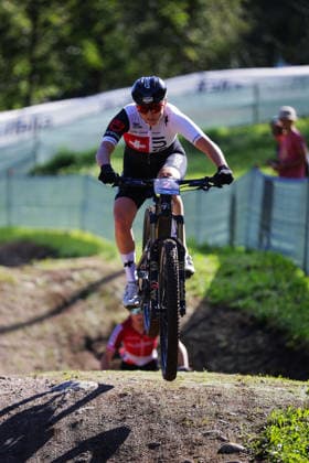 2026 UCI Mountain Bike World Championships Picture by Ed Sykes SWpix.com - 26 08 2026 - Cycling - 2026 UCI Mountain Bike World Championships - Val di Sole, Trentino, Italy - E-mountain bike (E-MTB) Cross Country - Women Elite - Kathrin Stirnemann (Switzerland) Copyright: x xSWpix.comx(t axPhotographyxHubxLtd)xEdxSykes SWpix.comx SWP-3030-19382