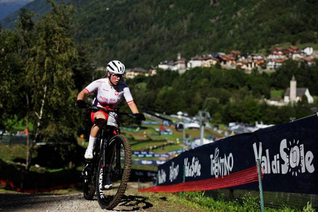 2026 UCI Mountain Bike World Championships Picture by Alex Whitehead SWpix.com - 26 08 2026 - Cycling - 2026 UCI Mountain Bike World Championships - Val di Sole, Trentino, Italy - E-mountain bike (E-MTB) Cross Country - Women Elite - Patrycja Jeziorska (Poland) Copyright: x xSWpix.comx(t axPhotographyxHubxLtd)xAlexxWhitehead SWpix.comx SWP-3030-19390