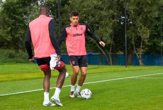 Vanja Dragojevic training ahead of tomorrow s UEFA Conference League qualifying match against Jablonec. Rangers Training - The Rangers Training Centre, Glasgow, Lanarkshire, Scotland, UK - 26 Aug 2026Glasgow The Rangers Training Centre Lanarkshire United Kingdom  Copyright: xO Rourke RangersxFC Shutterstockx 17117524l