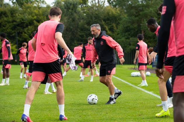 Rangers manager Derek McInnes at training ahead of tomorrow s UEFA Conference League qualifying match against Jablonec. Rangers Training - The Rangers Training Centre, Glasgow, Lanarkshire, Scotland, UK - 26 Aug 2026Glasgow The Rangers Training Centre Lanarkshire United Kingdom  Copyright: xO Rourke RangersxFC Shutterstockx 17117524an
