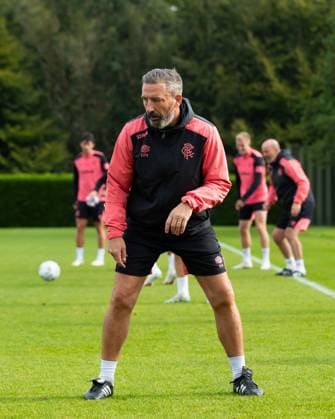 Rangers manager Derek McInnes at training ahead of tomorrow s UEFA Conference League qualifying match against Jablonec. Rangers Training - The Rangers Training Centre, Glasgow, Lanarkshire, Scotland, UK - 26 Aug 2026Glasgow The Rangers Training Centre Lanarkshire United Kingdom  Copyright: xO Rourke RangersxFC Shutterstockx 17117524aj