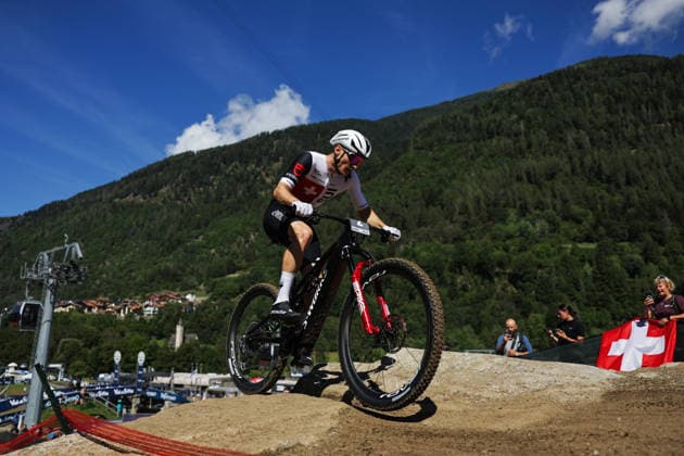 2026 UCI Mountain Bike World Championships Picture by Alex Whitehead SWpix.com - 26 08 2026 - Cycling - 2026 UCI Mountain Bike World Championships - Val di Sole, Trentino, Italy - E-mountain bike (E-MTB) Cross Country - Men Elite - Joris Ryf (Switzerland) Copyright: x xSWpix.comx(t axPhotographyxHubxLtd)xAlexxWhitehead SWpix.comx SWP-3030-19439