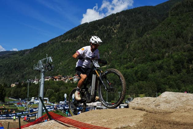 2026 UCI Mountain Bike World Championships Picture by Alex Whitehead SWpix.com - 26 08 2026 - Cycling - 2026 UCI Mountain Bike World Championships - Val di Sole, Trentino, Italy - E-mountain bike (E-MTB) Cross Country - Men Elite - Robert Williams (Great Britain) Copyright: x xSWpix.comx(t axPhotographyxHubxLtd)xAlexxWhitehead SWpix.comx SWP-3030-19442