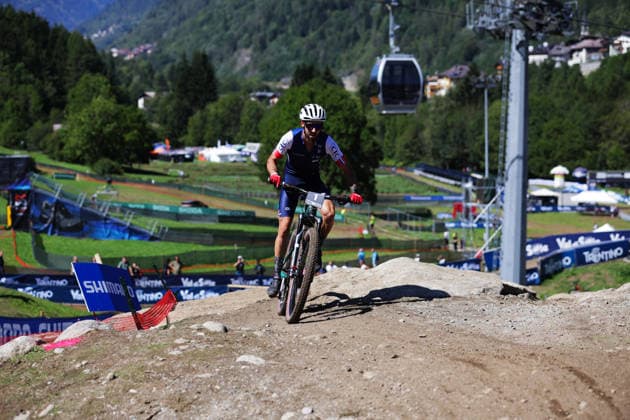2026 UCI Mountain Bike World Championships Picture by Ed Sykes SWpix.com - 26 08 2026 - Cycling - 2026 UCI Mountain Bike World Championships - Val di Sole, Trentino, Italy - E-mountain bike (E-MTB) Cross Country - Men Elite - Jerome Gilloux (France) Copyright: x xSWpix.comx(t axPhotographyxHubxLtd)xEdxSykes SWpix.comx SWP-3030-19461