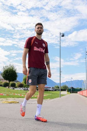 SOCCER - UEFA EL, RBS vs Mjaellby SALZBURG,AUSTRIA,26.AUG.26 - SOCCER - UEFA Europa League, play-off, Red Bull Salzburg vs Mjaellby AIF, preview, training RBS. Image shows Dominik Schmid (RBS).  GEPAxpictures xMathiasxMandl