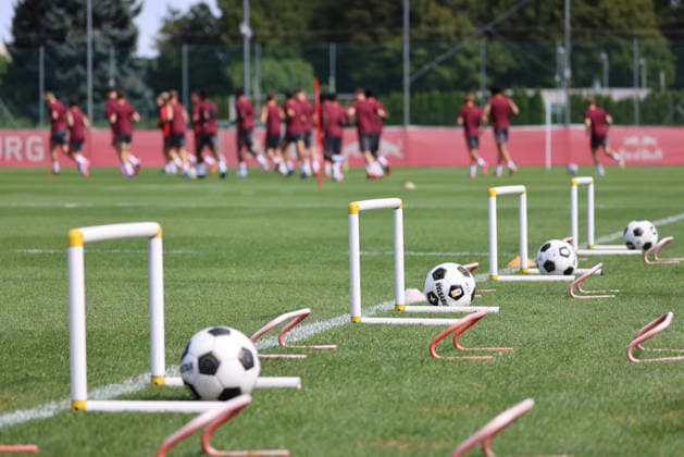 Football, Europa League qualifiers, Red Bull Salzburg, training