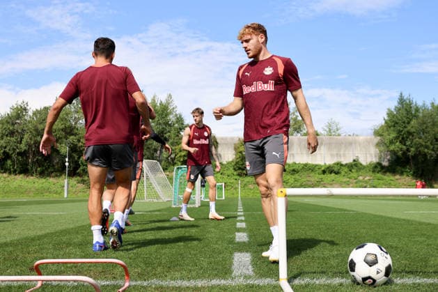 SOCCER - UEFA EL, RBS vs Mjaellby SALZBURG,AUSTRIA,26.AUG.26 - SOCCER - UEFA Europa League, play-off, Red Bull Salzburg vs Mjaellby AIF, preview, training RBS. Image shows Yorbe Vertessen (RBS).  GEPAxpictures xMathiasxMandl
