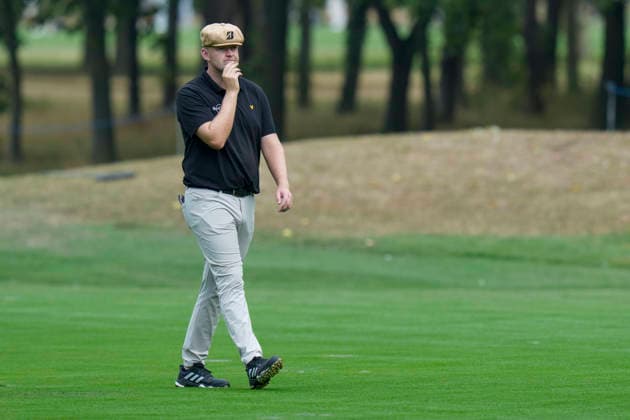 SUTTON COLDFIELD, ENGLAND - AUG 26: Harry Hall (ENG) walks down the fourth fairway during the Pro-Am at the 2026 Husqvarna British Masters at The Belfry, Sutton Coalfield on August 26, 2026 in Warwickshire, England The 2026 Husqvarna British Masters
