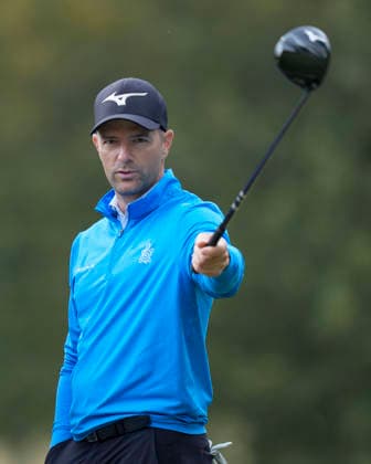 SUTTON COLDFIELD, ENGLAND - AUG 26: Marcel Schneider (GER) gestures on the 3rd tee during the Pro-Am at the 2026 Husqvarna British Masters at The Belfry, Sutton Coalfield on August 26, 2026 in Warwickshire, England The 2026 Husqvarna British Masters