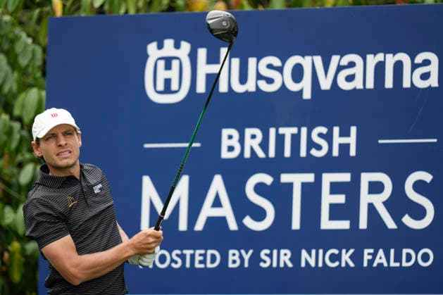 SUTTON COLDFIELD, ENGLAND - AUG 26: Joakim Lagergren (SWE) plays from the 11th tee during the Pro-Am at the 2026 Husqvarna British Masters at The Belfry, Sutton Coalfield on August 26, 2026 in Warwickshire, England The 2026 Husqvarna British Masters