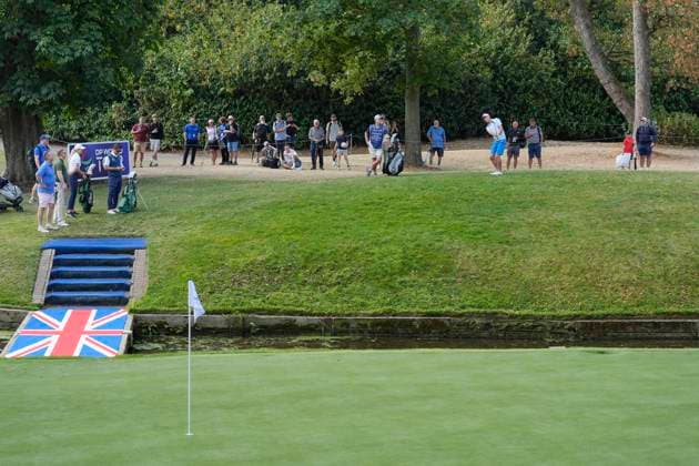 SUTTON COLDFIELD, ENGLAND - AUG 26: Marcel Siem (GER) chips to the 10th green during the Pro-Am at the 2026 Husqvarna British Masters at The Belfry, Sutton Coalfield on August 26, 2026 in Warwickshire, England The 2026 Husqvarna British Masters